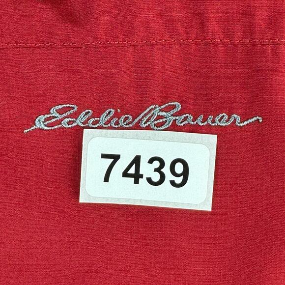 Eddie Bauer Red Packable Hooded Full Zip Waterproof Outdoors Jacket Size Large - Picture 14 of 14